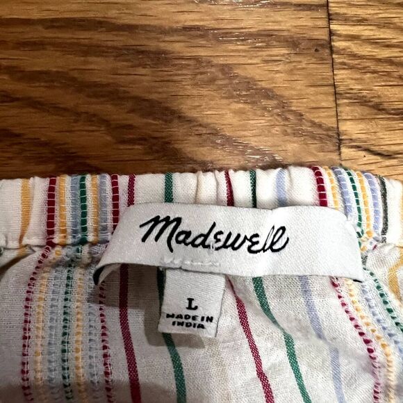 Madewell Button-Front Cami Tank in Textural Rainbow Stripe Large - Picture 3 of 5